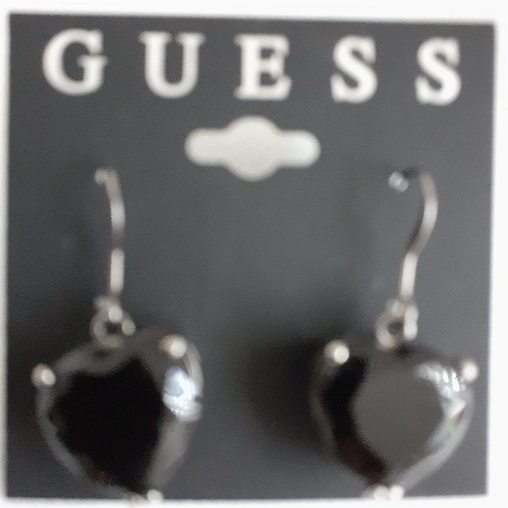 Black Heart Drop Earrings